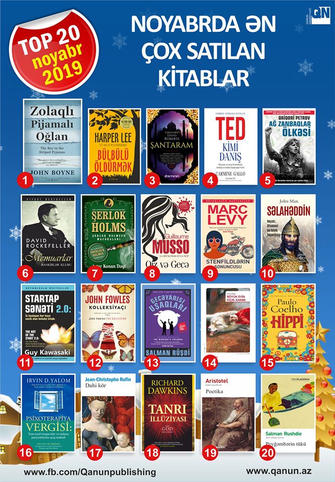 Noyabr ayında ən çox satılan kitablar Noyabr ayında ən çox satılan kitablar