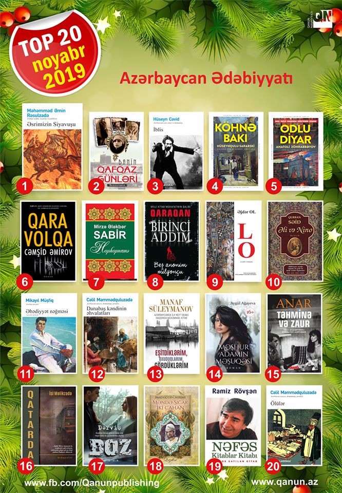 Noyabr ayı ərzində ən çox satılan Azərbaycan ədəbiyyatı Noyabr ayı ərzində ən çox satılan Azərbaycan ədəbiyyatı